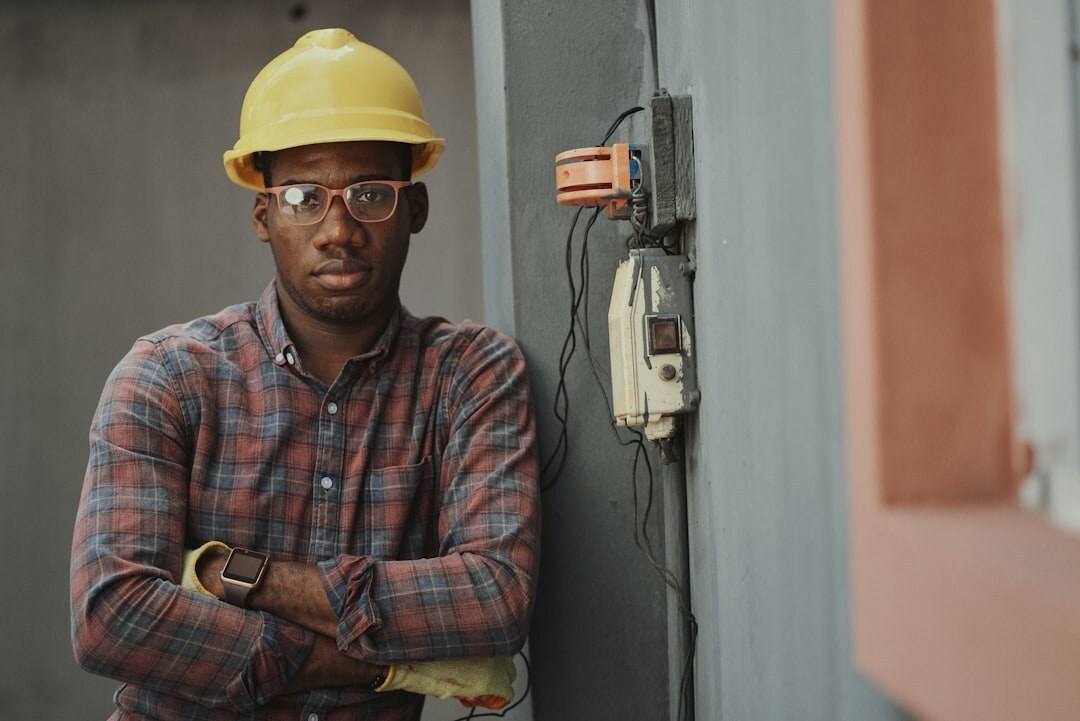 North African male signal routing engineer portrait