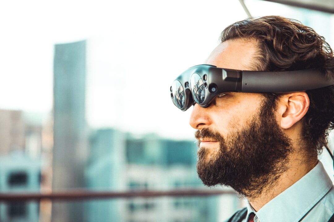 Belgian male audiovisual trainer with headset